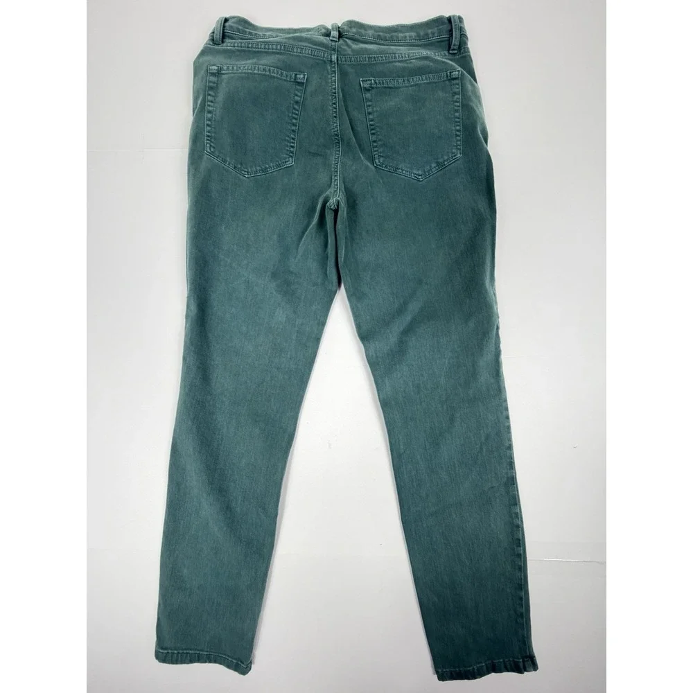 LOFT Modern Skinny Crop Jeans Womens 10 Green Teal Stretch Denim Pants - Picture 6 of 10